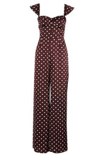 Load image into Gallery viewer, Polka Dot Satin Sweetheart Button Jumpsuit
