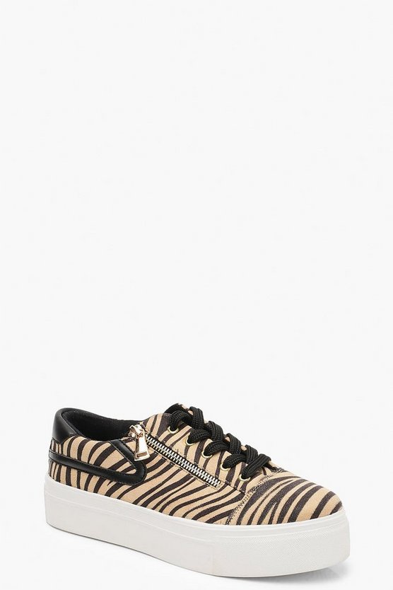 Zebra Zip Side Platform Trainers