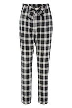 Load image into Gallery viewer, Woven Tartan Check Tie Waist Slimline Pants
