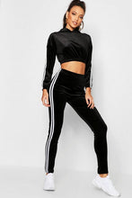 Load image into Gallery viewer, Stripe Side Velvet Pants Co-Ord Set
