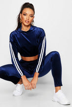 Load image into Gallery viewer, Stripe Side Velvet Pants Co-Ord Set
