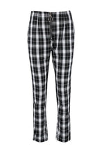 Load image into Gallery viewer, Woven Tartan Zip Front Check Slim Leg Pants
