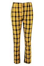 Load image into Gallery viewer, Woven Tartan Zip Front Check Slim Leg Pants
