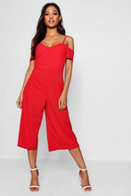 Load image into Gallery viewer, Open Shoulder Culotte Jumpsuit
