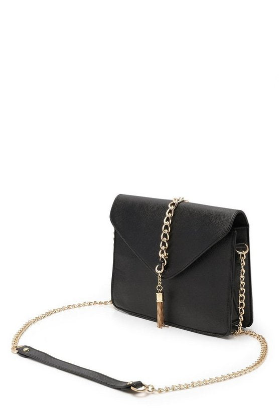 Crosshatch Chain & Tassel Cross Body Bag