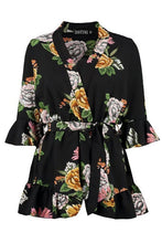 Load image into Gallery viewer, Oriental Kimono Style Belted Romper
