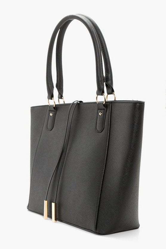 Structured Cross Hatch Tote Bag