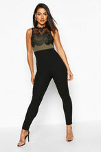 Load image into Gallery viewer, Rose Lace Trim Jumpsuit
