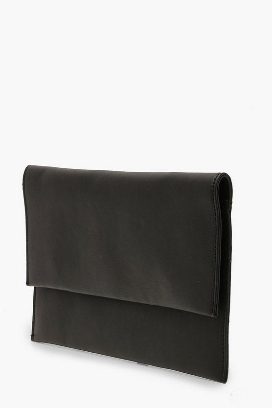 Oversized Fold Over PU Clutch Bag