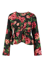 Load image into Gallery viewer, Woven Floral Tie Front Blouse
