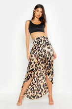 Load image into Gallery viewer, Leopard Print Wrap Tie Waist Maxi Skirt
