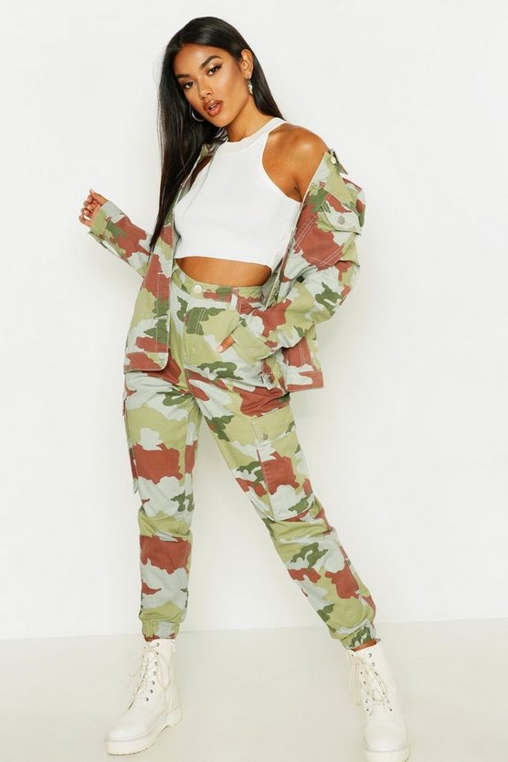 Camo Cargo Cuffed Hem Jean