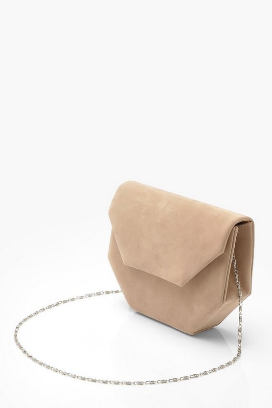 Suedette Mini Clutch Bag & Chain