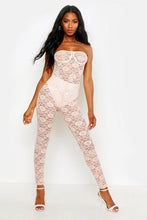 Load image into Gallery viewer, Lace Cupped Bandeau Jumpsuit
