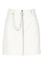 Load image into Gallery viewer, Chain Detail Leather Look Mini Skirt
