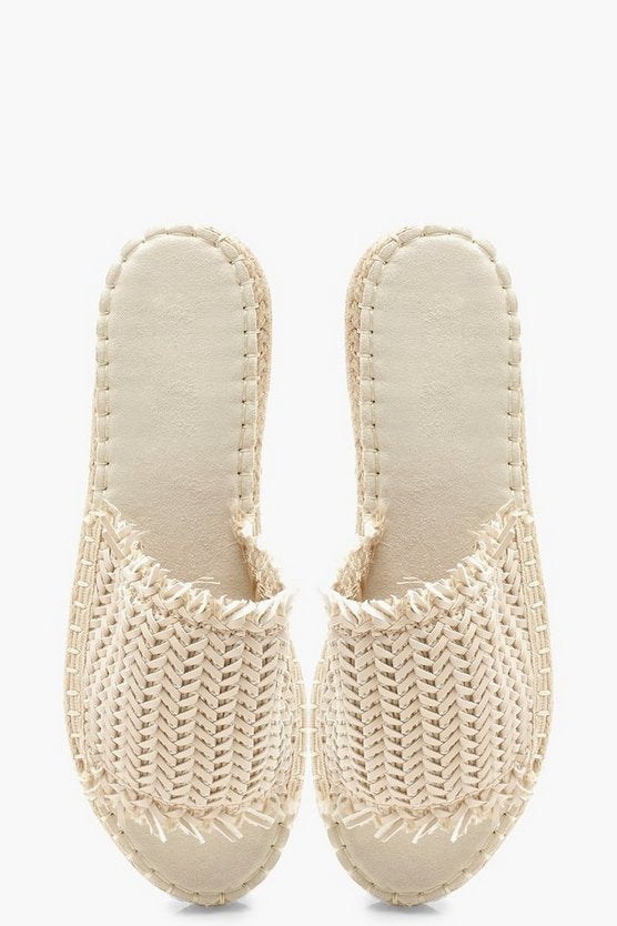 Woven Espadrille Sliders