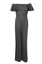 Load image into Gallery viewer, Woven Bardot Linen Look Jumpsuit
