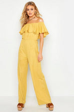 Load image into Gallery viewer, Woven Bardot Linen Look Jumpsuit
