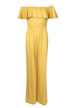 Load image into Gallery viewer, Woven Bardot Linen Look Jumpsuit
