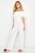 Load image into Gallery viewer, Woven Bardot Linen Look Jumpsuit
