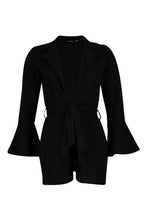 Load image into Gallery viewer, Plunge Belted Flare Sleeve Playsuit
