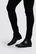 Load image into Gallery viewer, Black Leather Look Chelsea Boots
