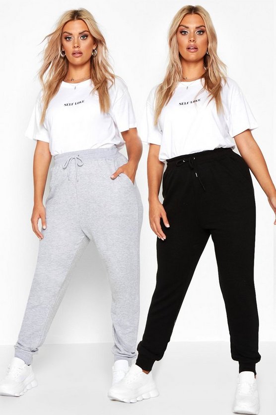 Plus 2-Pack Basic Draw String Oversized Jogger