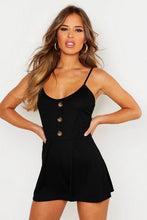 Load image into Gallery viewer, Petite Button Down Ribbed Cami Playsuit
