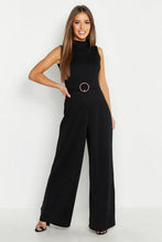 Load image into Gallery viewer, Petite High Neck Belted Jumpsuit
