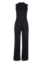 Load image into Gallery viewer, Petite High Neck Belted Jumpsuit
