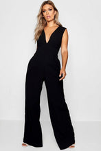 Load image into Gallery viewer, Plus Plunge Wide Leg Jumpsuit
