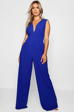 Load image into Gallery viewer, Plus Plunge Wide Leg Jumpsuit
