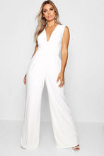 Load image into Gallery viewer, Plus Plunge Wide Leg Jumpsuit
