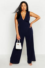 Load image into Gallery viewer, Plus Plunge Wide Leg Jumpsuit
