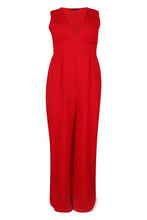 Load image into Gallery viewer, Plus Plunge Wide Leg Jumpsuit
