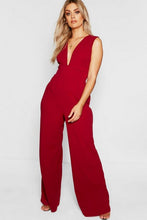 Load image into Gallery viewer, Plus Plunge Wide Leg Jumpsuit
