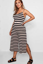 Load image into Gallery viewer, Plus Striped Culotte Jumpsuit
