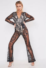 Load image into Gallery viewer, Premium Lace Kick Flare Jumpsuit
